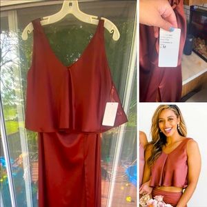 Reverly Terracotta rust two-piece dress